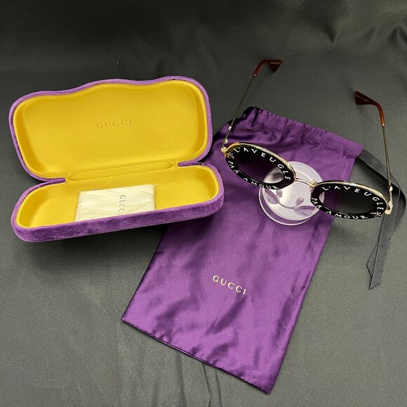 Gucci L'Aveugle Par Amour Round Sunglasses - Picture 5 of 5